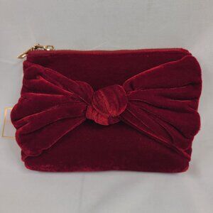 NWT Shiraleah Crimson Bea Bow Wristlet With Velvet & Gold Chain